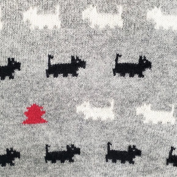 Vintage 80s Concepts Womens Scottie Dog Scottish Terrier Grey Wool Knit Sweater - Picture 5 of 7